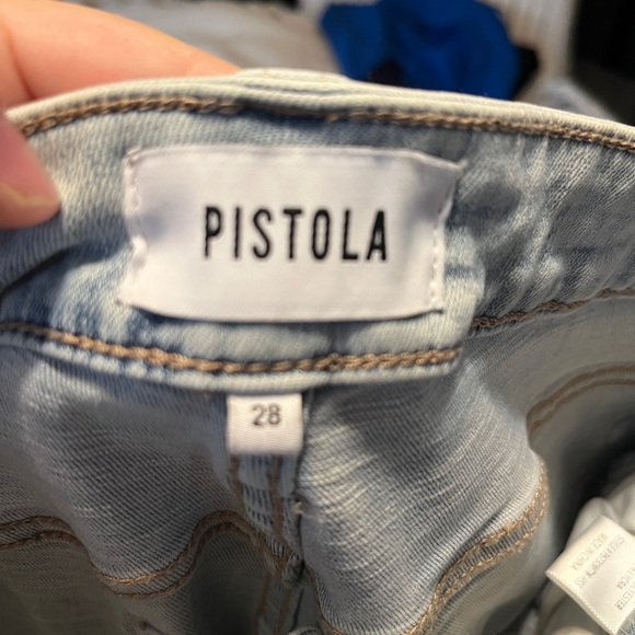 Pistola Arielle Skinny Paint Splatter Distressed Frayed Hem Jean - Picture 4 of 4